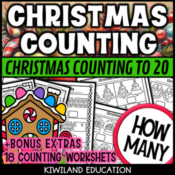 Preview of Christmas and Winter Counting to 20 Count and Write Worksheets to Twenty