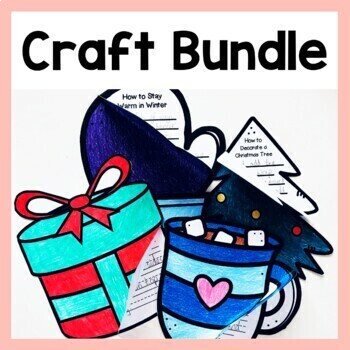 Preview of Christmas and Winter Crafts Bundle - How To Procedure Writing Prompts