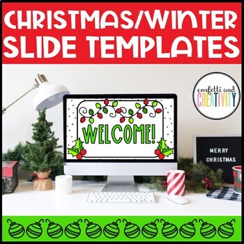 Preview of Christmas and Winter Holiday Google Slides Template | Distance Learning