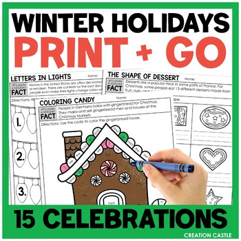 Preview of Christmas and Winter Holidays Around the World Worksheets