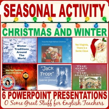 Preview of Christmas and Winter Holidays Presentations with Activities Discounted Bundle