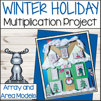 Preview of Winter Math Craft Project for Multiplication 3rd-4th Grade