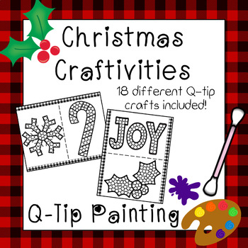 Download Christmas And Winter Q Tip Painting Activities 18 Q Tip Craftivities PSD Mockup Templates