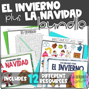 Preview of Christmas and Winter Spanish Activity Bundle | Navidad | Invierno