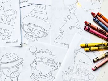 Christmas and winter themed coloring pages for kids by RudensArt
