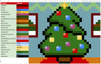 Preview of Christmas around the World - Parts of Speech - Pixel Art