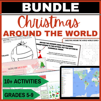 Preview of Christmas around the world traditions for Elementary and Middle School BUNDLE