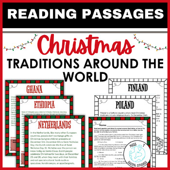 Preview of Christmas around the world social studies for 5th grade and middle school