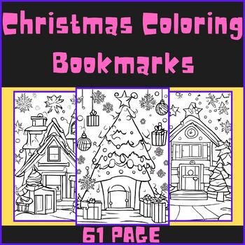 Preview of Christmas at Preschool Coloring Bookmarks, Coloring Page for Prek