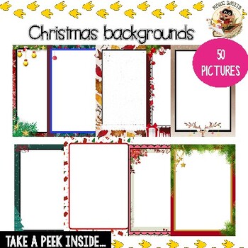 Preview of Christmas backgrounds and borders for Cards, Worksheets and posters