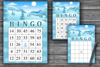 Christmas bingo game,Winter landscape bingo,Christmas Party ,Holiday ...