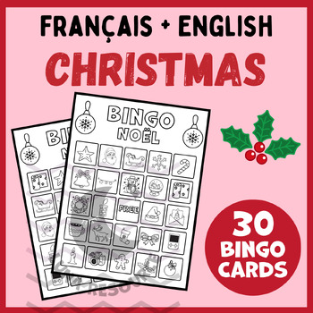 Preview of Christmas bingo game crafts FRENCH Noël center icebreaker activities primary 3rd