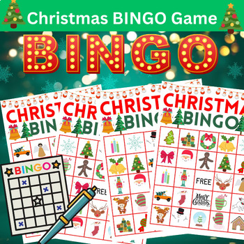 Christmas bingo with 20 Cards | Christmas bingo language arts first grade