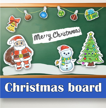 Preview of Christmas board decoration coloring sheet set 1