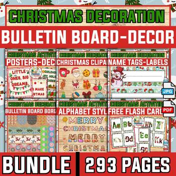 Preview of Christmas bulletin board - décor Full Bundle | x-mas Classroom decoration