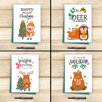 Preview of Christmas cards | 4 Christmas Cards | Merry Christmas cards printable