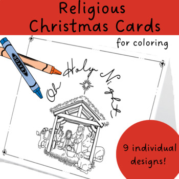 Preview of Christmas cards for coloring - Religious /Christian