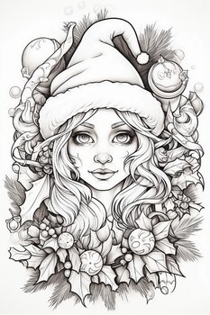 Preview of Christmas coloring book for teenagers and adults