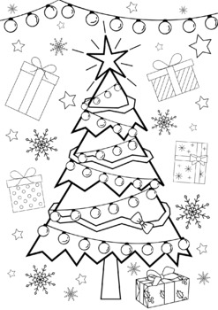 Preview of Christmas coloring sheet.