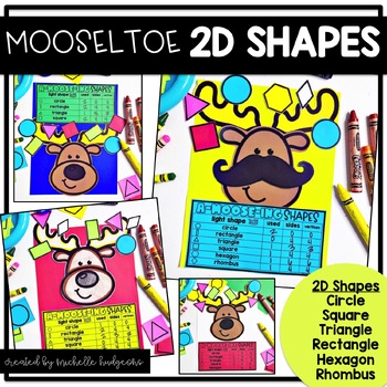 Preview of Christmas craft bulletin board Mooseltoe activities Math Shapes