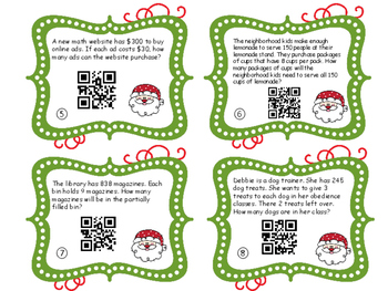 Christmas division word problem task cards by Fun Finds for Teachers