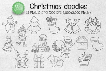 Preview of Christmas doodles clipart