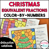 Christmas equivalent fraction color-by-number worksheet FREEBIE