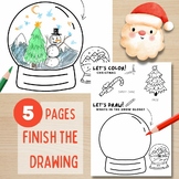 Christmas finish the drawing  for 3rd grade/Descriptive writing prompts. (SET 2)