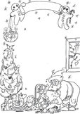 Christmas frame coloring colouring letter template printab