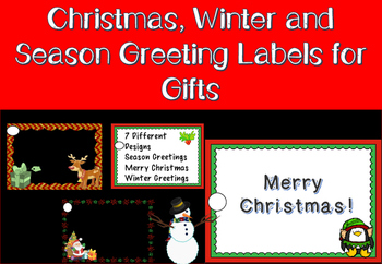 Preview of Christmas gift tags for student gifts