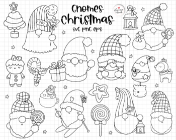 Christmas gnome svg, Christmas gnome doodle, Christmas svg, Christmas gnome