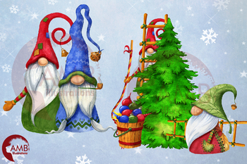 Download Christmas Gnomes Clipart Watercolor Bundle Amb 2675 By Best Teacher Tools