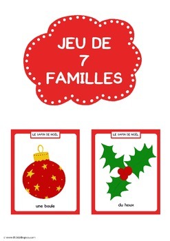 Preview of Christmas go fish card game in French