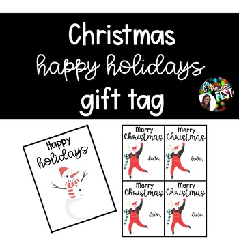 Preview of Christmas holiday gift tag FREEBIE