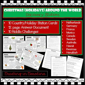 Preview of Christmas (holidays) Around the World DISCOVERY STATIONS NO PREP