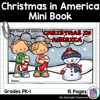 Preview of Christmas in America Mini Book for Early Readers - Christmas Activities