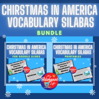 Preview of Christmas in America Vocabulary Silabas in Spanish Bundle