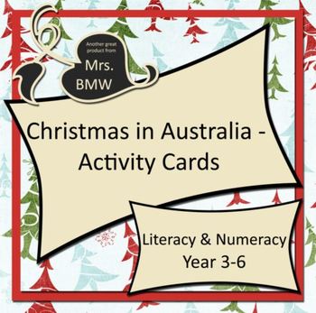 Preview of Christmas in Australia Activity Cards - literacy, numeracy, art and craft