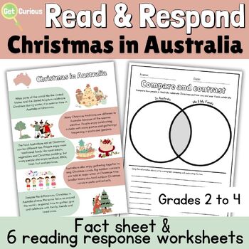Preview of Christmas in Australia - Fact Sheet & 6 Reading Response Worksheets