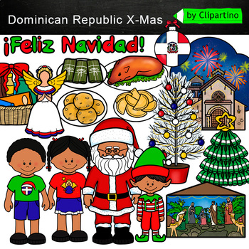 Preview of Christmas in Dominican Republic Clip Art commercial use