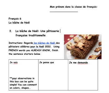 Preview of Christmas in France | La bûche de Noël CI Activity Packet | Novice Low/Mid