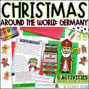 Preview of Christmas in Germany Reading Comprehension, Scavenger Hunt Activity and Crafts