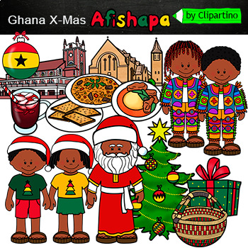 Preview of Christmas in Ghana Clip Art/ African Christmas Clip Art/ African kids