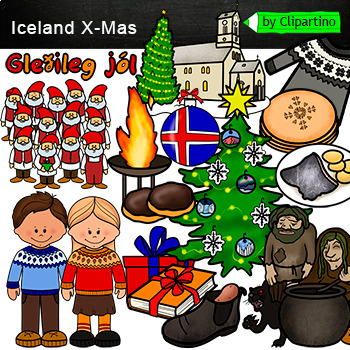 Preview of Christmas in Iceland Clip Art commercial use