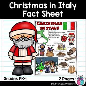 Preview of Christmas in Italy Fact Sheet for Early Readers