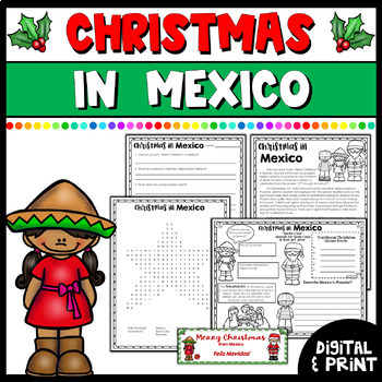 Preview of Christmas in Mexico | Reading passage & Activities | Google Classroom & Print