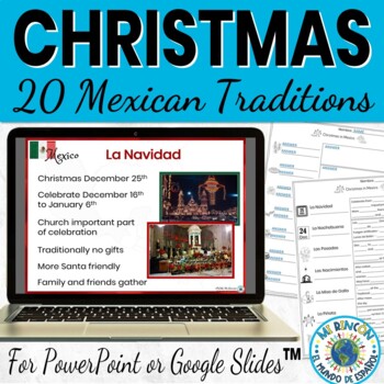Preview of Christmas in Mexico Traditions Slideshow With Graphic Organizer