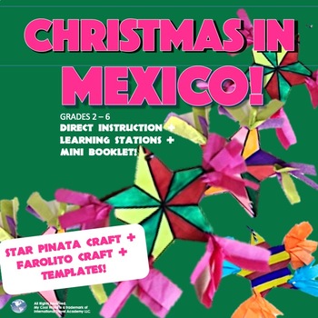 Preview of Christmas in Mexico! Two Parts Include Lesson + Stations - Crafts, Mini Booklet