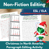 Christmas in North America Paragraph Editing Activity for 