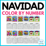Christmas in Spanish / La Navidad Color by Number